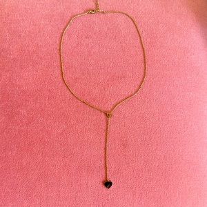 Double heart drop necklace nwot